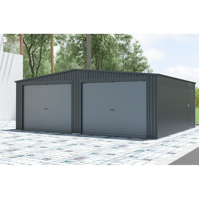 Abri De Garage étanche FANTASK - 160x218x164 Cm, Cadre Acier Galvanisé, Porte Zippée Enroulable - Gris Foncé