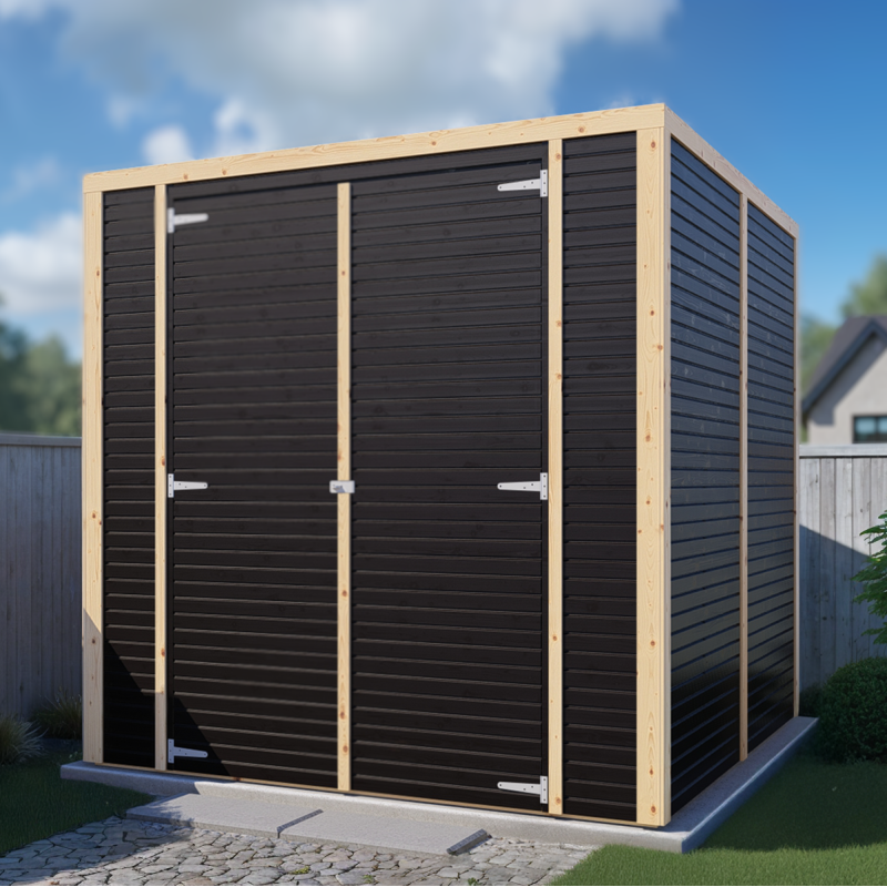 Abri de jardin en bois noir 4,2m² - Fineline 3 - Bertilo